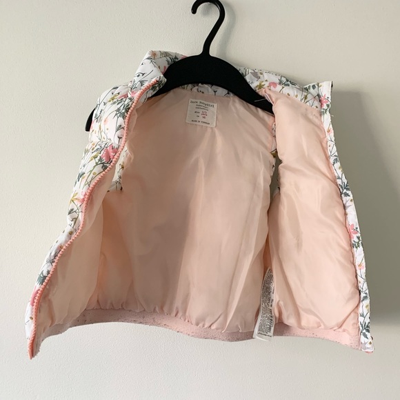Zara Toddler Floral Puffer Vest Sz 2/3 - Picture 5 of 6